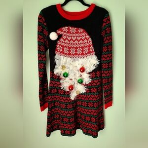 Almost  famous  sweater  dress  size Medium  colors  red,black, white, green